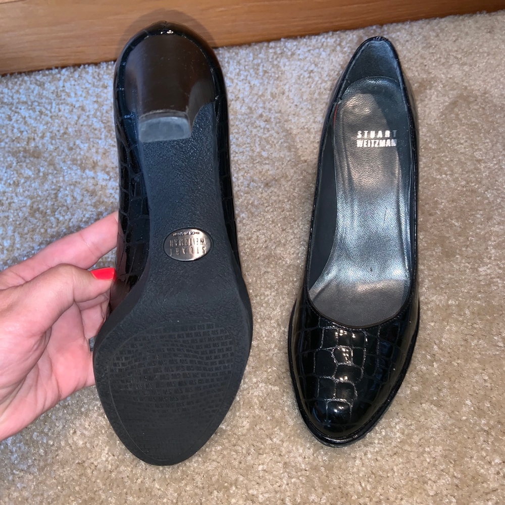 *Worn Once* Stuart Weitzman Patent Croc Heels - image 3